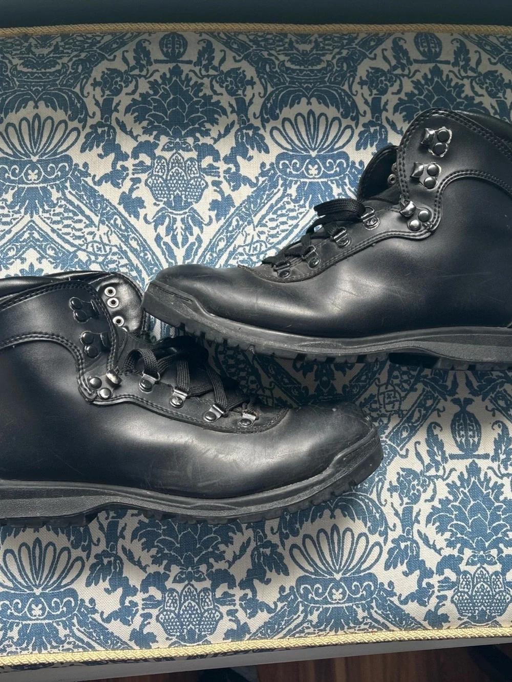 Men's original rugged Outback Black Leather Lace-Up Tactical Boots size 12